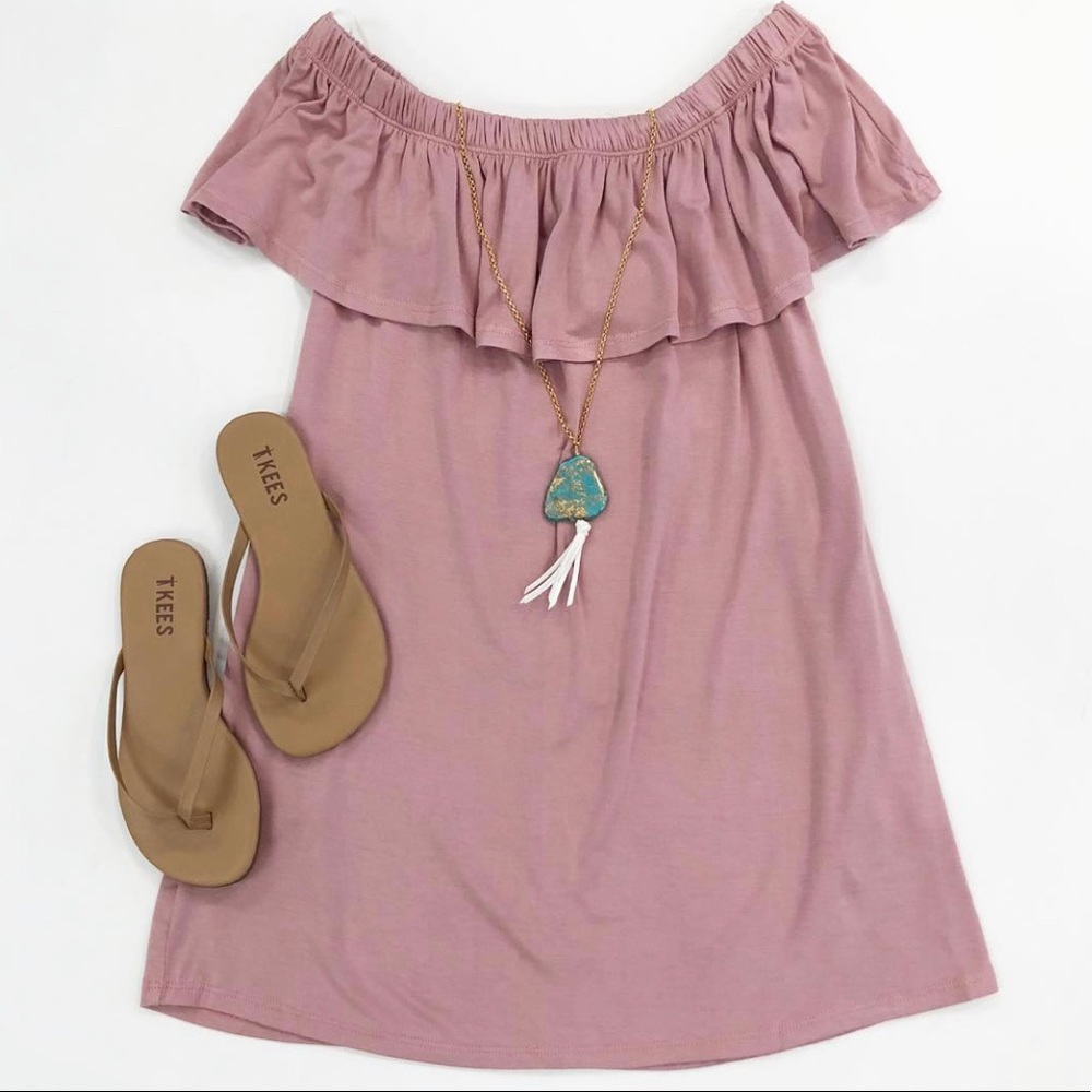 BLUSH PINK OFF-THE-SHOULDER DRESS (CHILD M)